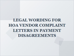How to Write an Hoa Vendor Complaint Letter for Payment Disputes